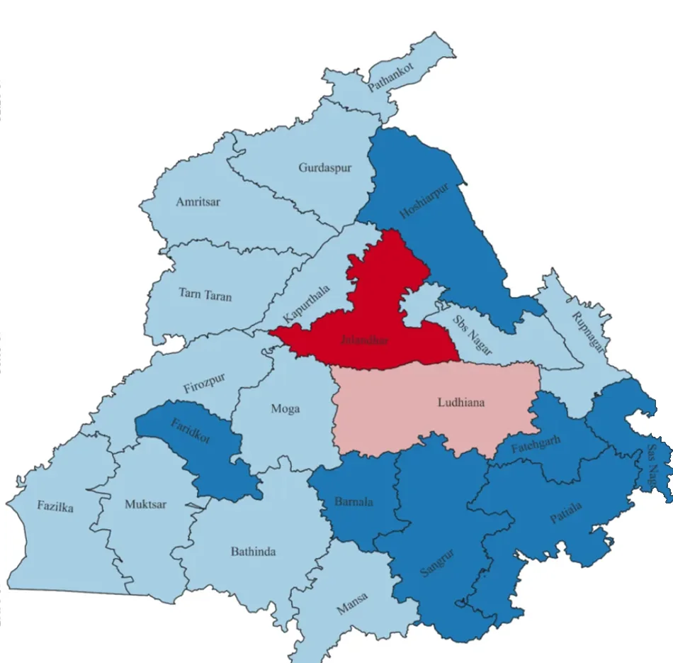 Punjab groundwater table by district, 2010 to 2025